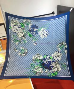 RGC2421 Original Gucci 140cm Velvet Square Scarf Classic Gucci Geranium Print Absolutely Scrjaitvvmu
