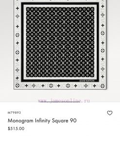 SLV2413 original LVInfinity 90cm silk square scarf, this Monogram Infinity square scarf is s785ks3zd