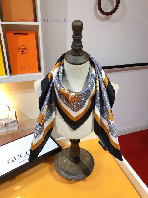 SGC2405 Original Gucci Chinese New Year Dragon Baby Twill 90cm Square Scarf~~With simple bot20sgfbhc - Image 3