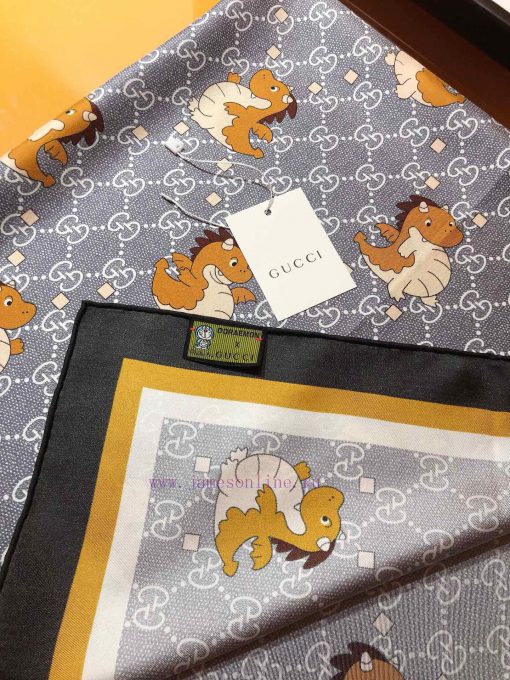SGC2405 Original Gucci Chinese New Year Dragon Baby Twill 90cm Square Scarf~~With simple bot20sgfbhc - Image 7