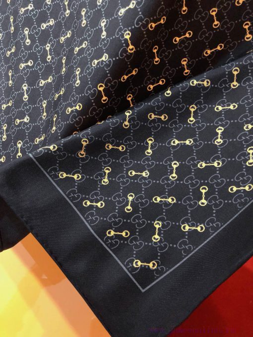 SGC2410 original Gucci horse buckle printing twill 90cm square scarf~The classic GG element 2xcxyg00 - Image 6