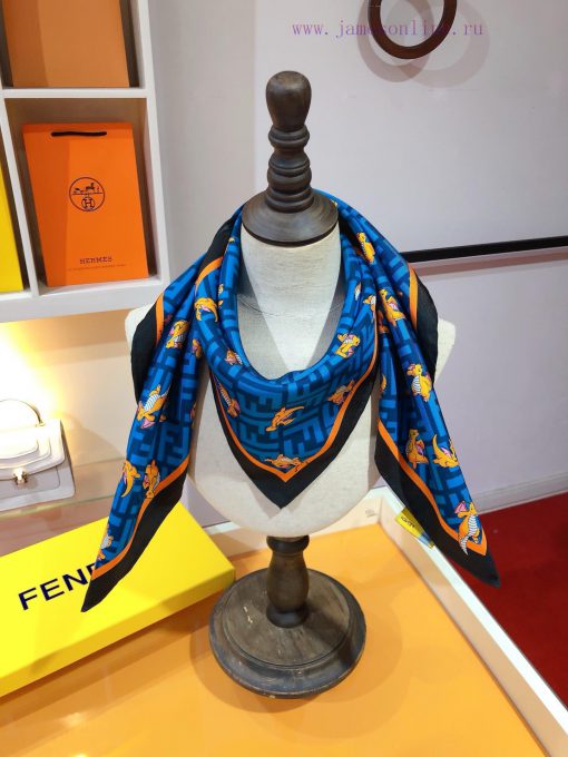 SFD2402 Original Fendi the Year of the Loong Festival 90cm silk square scarf FENDI x FRGMT x6h634fxx - Image 3