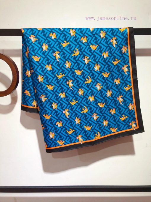 SFD2402 Original Fendi the Year of the Loong Festival 90cm silk square scarf FENDI x FRGMT x6h634fxx - Image 5