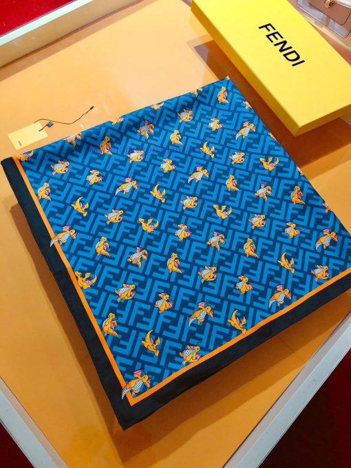 SFD2402 Original Fendi the Year of the Loong Festival 90cm silk square scarf FENDI x FRGMT x6h634fxx - Image 6