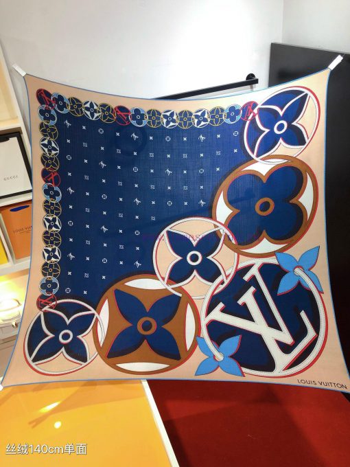 RLV2442 original single Lv140cm velvet square scarf, 《LV DUALITY》, The LV Circle logo, which9ghvqy88