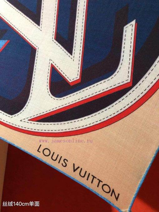 RLV2442 original single Lv140cm velvet square scarf, 《LV DUALITY》, The LV Circle logo, which9ghvqy88 - Image 3