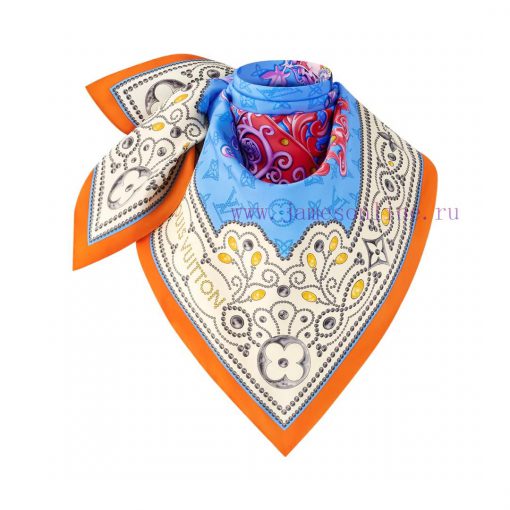 SLV2443 original LVLOCKS90cm silk square scarf, with a lock buckle and key pattern, expresseaovh6xwh - Image 4