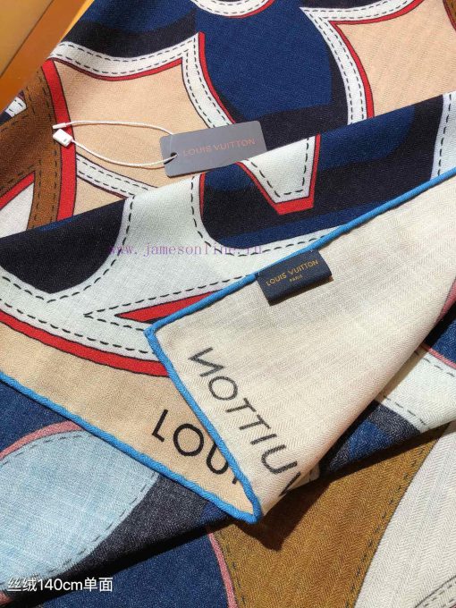 RLV2442 original single Lv140cm velvet square scarf, 《LV DUALITY》, The LV Circle logo, which9ghvqy88 - Image 6