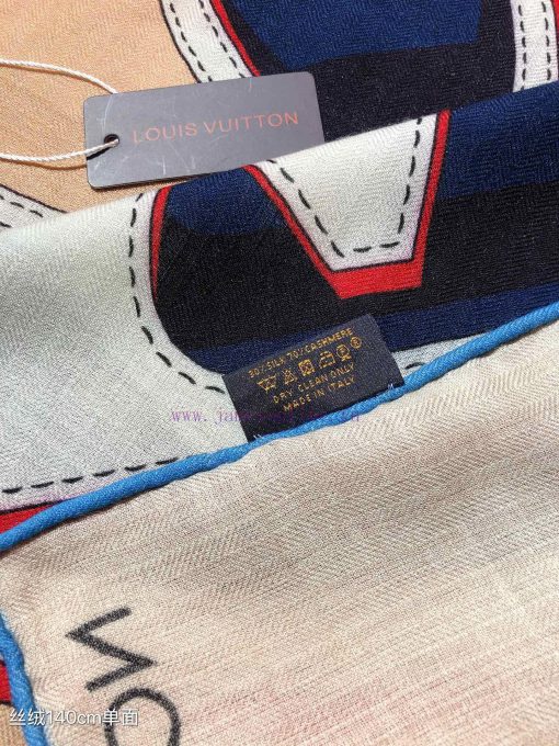 RLV2442 original single Lv140cm velvet square scarf, 《LV DUALITY》, The LV Circle logo, which9ghvqy88 - Image 7