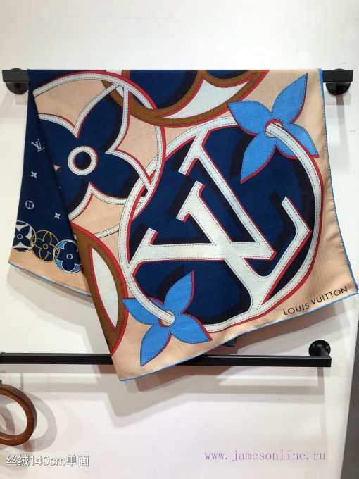 RLV2442 original single Lv140cm velvet square scarf, 《LV DUALITY》, The LV Circle logo, which9ghvqy88 - Image 8