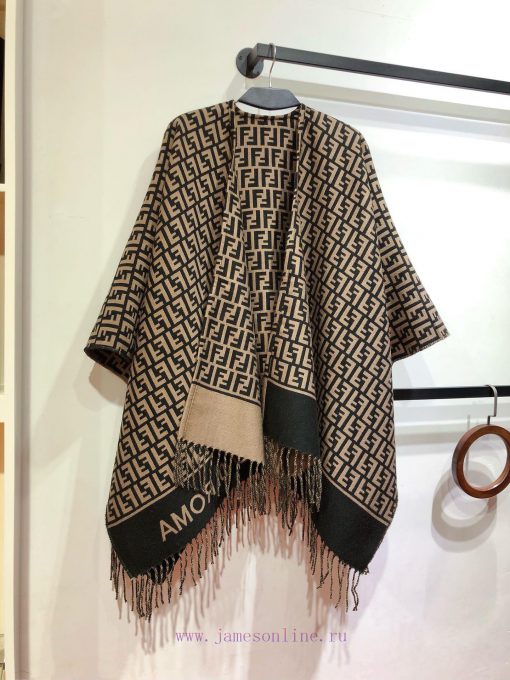 RFD2411 Fendi Heavy Duty FF Letter Element Wool Cloak, the new color F's flagship cloak, is 9s9gvu49 - Image 6