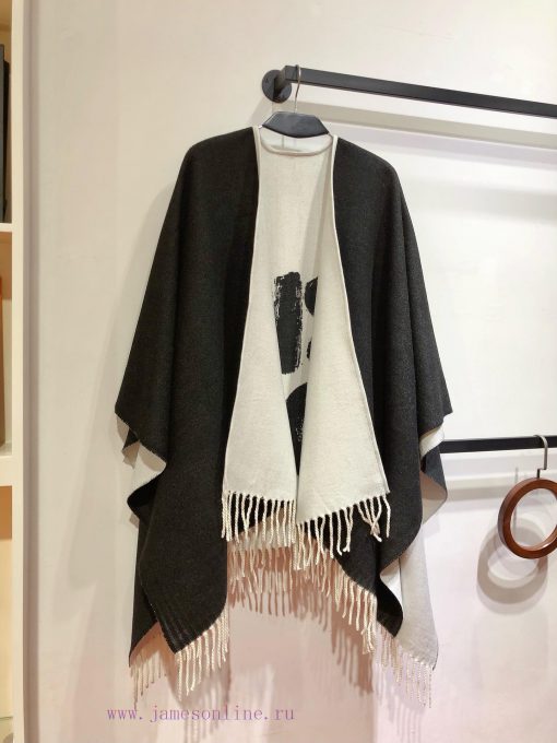 RDO2441 Dior Diro heavyweight Miss Dior wool cape, new color. The back of this gray and blacni7vxqvh - Image 6