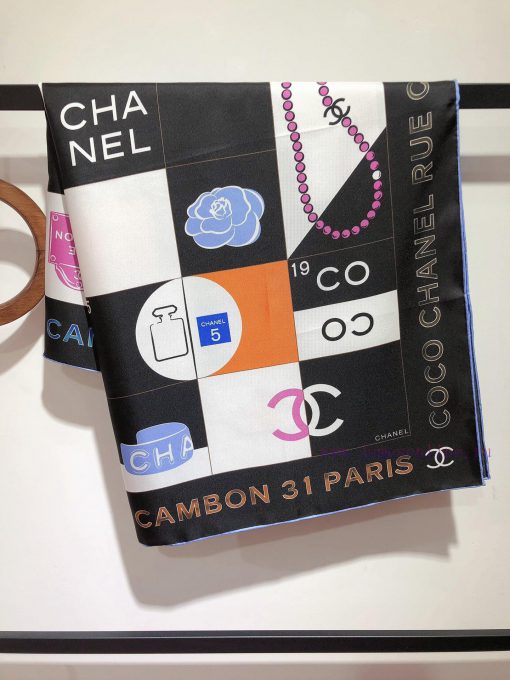 SCC2359 ️ Original Chanel 90cm silk square scarf, made of top-quality twill silk material ️ 4nheyc8o - Image 4