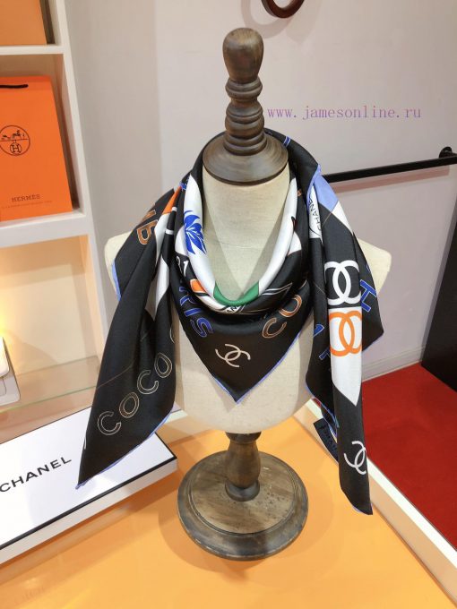 SCC2359 ️ Original Chanel 90cm silk square scarf, made of top-quality twill silk material ️ 4nheyc8o - Image 8