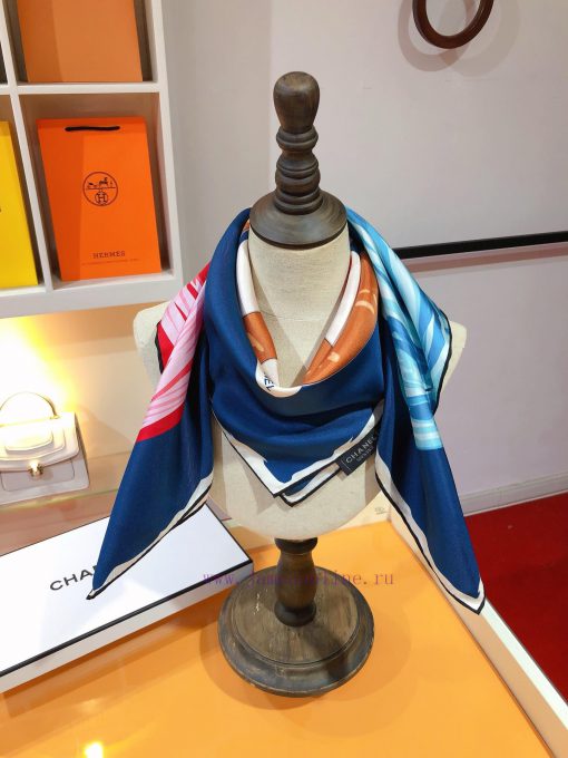 SCC2404 ️ Original Chanel 90cm silk square scarf, made of top-quality twill silk material ️ dyzln8co - Image 3