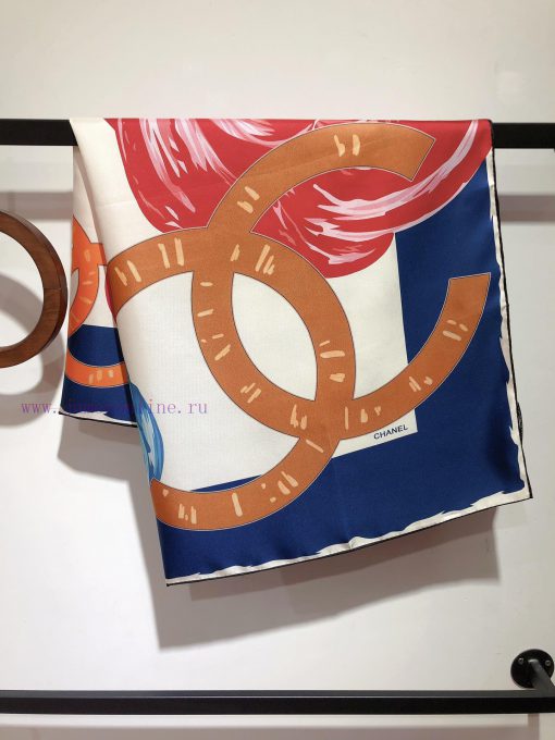 SCC2404 ️ Original Chanel 90cm silk square scarf, made of top-quality twill silk material ️ dyzln8co - Image 5