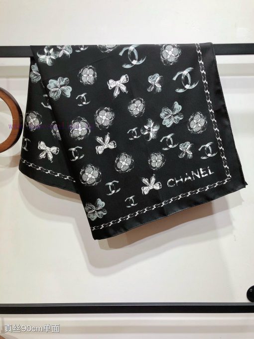 SCC2438 ️ Original Chanel 90cm silk square scarf, made of top-quality twill silk material ️ 8bb1cs8n - Image 8