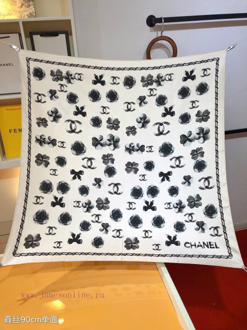 SCC2438 ️ Original Chanel 90cm silk square scarf, made of top-quality twill silk material ️ y97qo1yw - Image 3