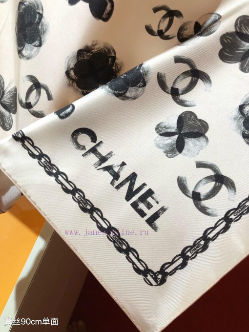 SCC2438 ️ Original Chanel 90cm silk square scarf, made of top-quality twill silk material ️ y97qo1yw - Image 4