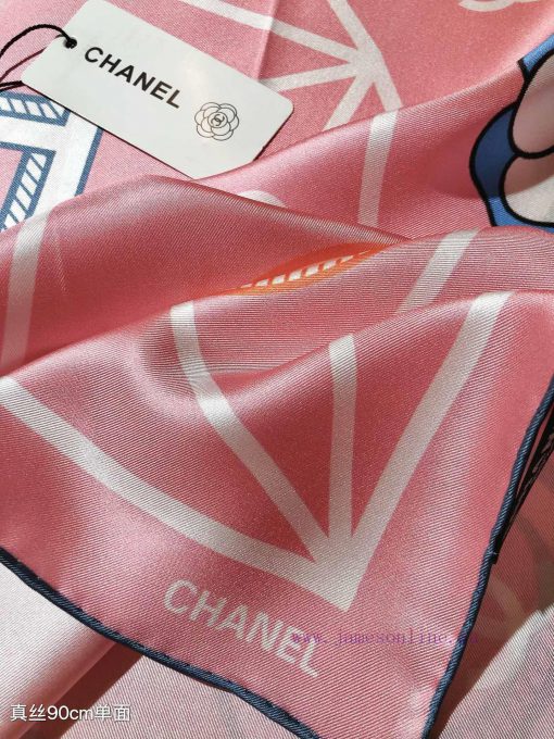 SCC2440 original Chanel 90cm silk square scarf, made of top-quality twill silk material. Madhvqr6530 - Image 6