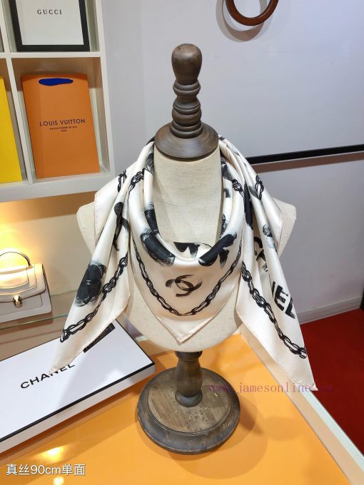 SCC2438 ️ Original Chanel 90cm silk square scarf, made of top-quality twill silk material ️ y97qo1yw - Image 10