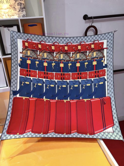 SGC2407 Original Gucci suitcase twill 90cm square towel This square towel ingeniously combintu13u1cf - Image 3
