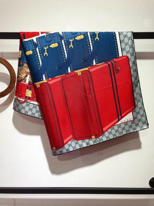 SGC2407 Original Gucci suitcase twill 90cm square towel This square towel ingeniously combintu13u1cf - Image 6