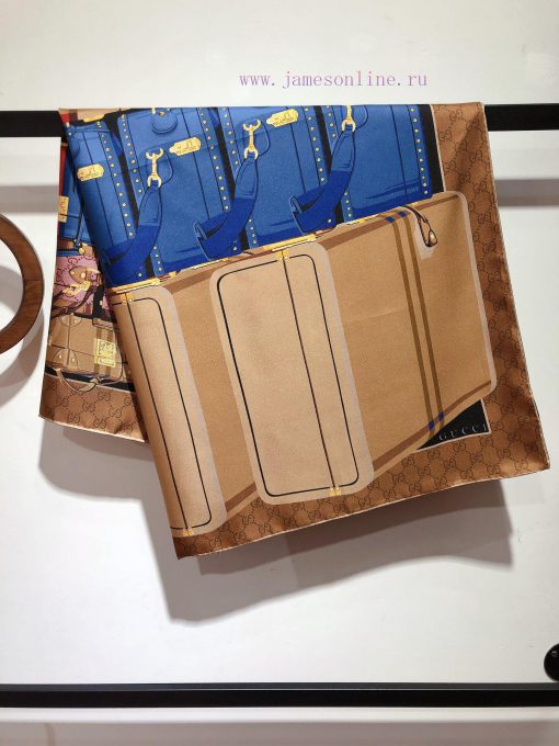 SGC2407 Original Gucci suitcase twill 90cm square towel This square towel ingeniously combina2jtuawy - Image 6