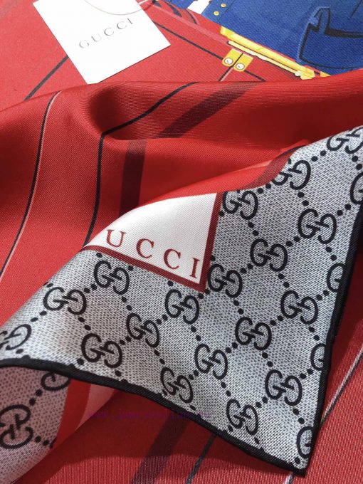 SGC2407 Original Gucci suitcase twill 90cm square towel This square towel ingeniously combintu13u1cf - Image 9