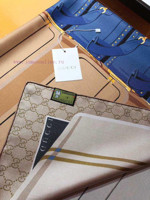 SGC2407 Original Gucci suitcase twill 90cm square towel This square towel ingeniously combina2jtuawy - Image 8