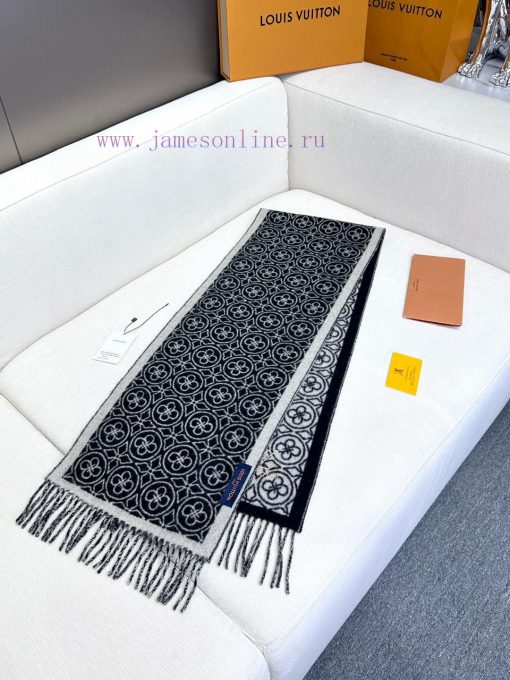 2024 Lv Explosive Classic Clover Double sided Jacquard Explosive Scarf 🧣 A very versatile itc9ghtrdi - Image 6