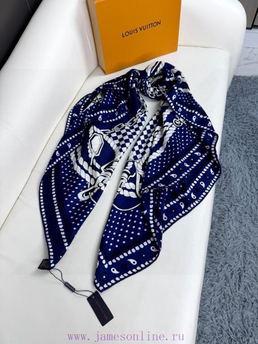 2025 Lv140 top-level velvet double-sided same color Sailor Bandana Square velvet square scarqmq5dlrj - Image 7