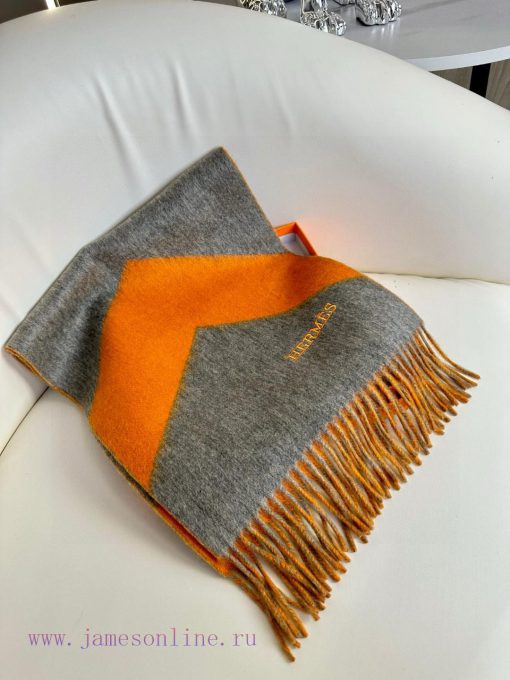 Big H double-sided jacquard thickened tassel scarfBuy and cherish it, as they are all exporth5j8j36k - Image 4