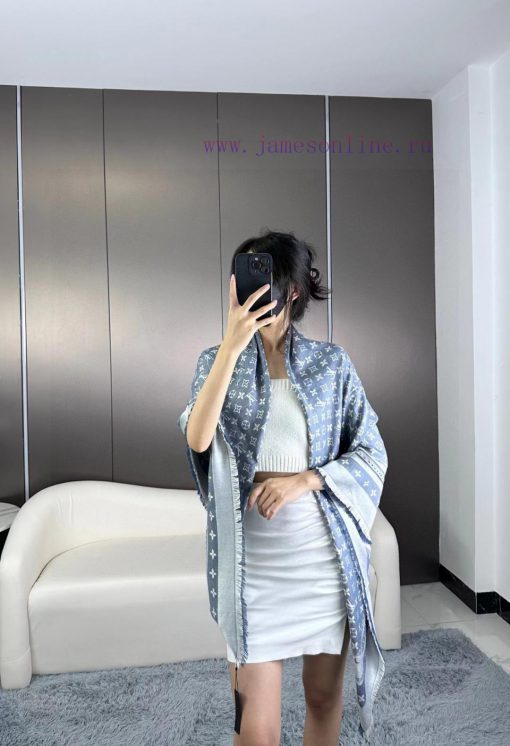 Buying the latest STUDDY DENIM MONOGRAM shawl with extremely comfortable protein fiber and wx8hocxnr - Image 2