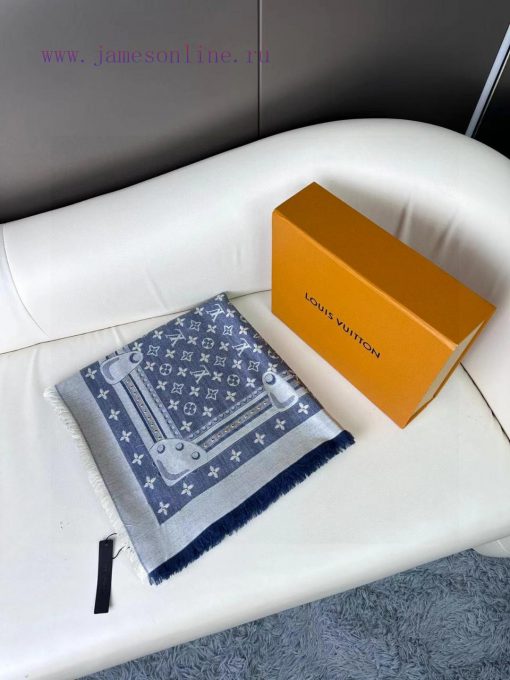 Buying the latest STUDDY DENIM MONOGRAM shawl with extremely comfortable protein fiber and wx8hocxnr - Image 4