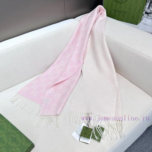 GUCCIGucci Perfect Gradient Purchasing Grade Latest Double sided Dual use Gucci Scarf, Forev8bgej3lx - Image 5