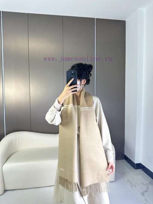2024 LOVE double-sided scarf, medium weight double-sided wool and cashmere blend scarfFull c462cw06d - Image 2
