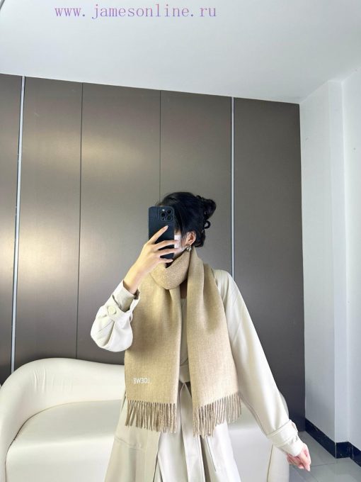 2024 LOVE double-sided scarf, medium weight double-sided wool and cashmere blend scarfFull c462cw06d - Image 3