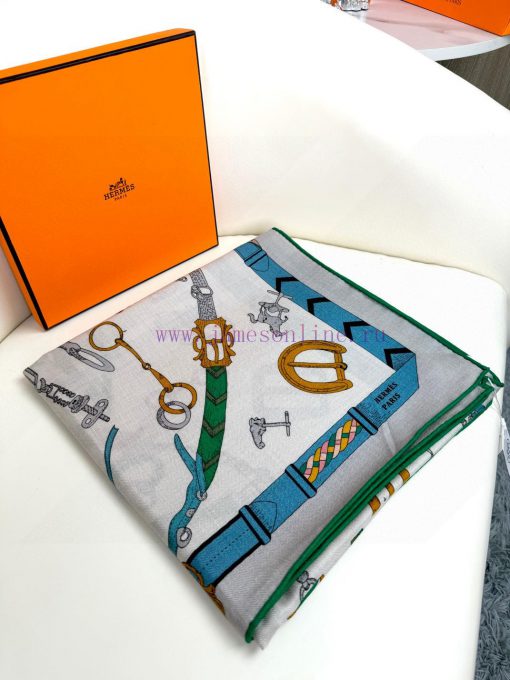 In 2025, the synchronized Hermes double-sided and color jumping horse 140 top-level silk casc6rogrpp - Image 4