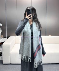 𝐆𝐮𝐜𝐜𝐢 New "Men's Double G Jacquard"Size37x190cm Material: 100% Beautiful Slave Baby WoolFashgu55g6wc