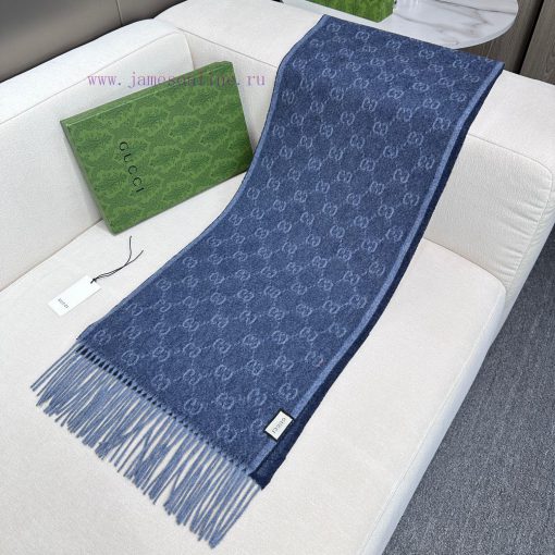 𝐆𝐮𝐜𝐜𝐢 New "Men's Double G Jacquard"Size37x190cm Material: 100% Beautiful Slave Baby WoolFashg961m2qo - Image 4