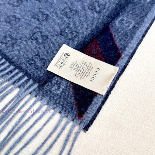 𝐆𝐮𝐜𝐜𝐢 New "Men's Double G Jacquard"Size37x190cm Material: 100% Beautiful Slave Baby WoolFashg961m2qo - Image 8