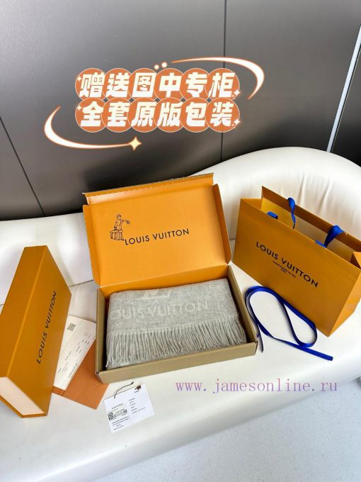 Gift the complete set of packaging boxes Lv Lv brand 𝑹𝒆𝒚𝒌𝒋𝒂𝒗𝒊𝒌 double-sided cashmere scarf in6opuqdg - Image 4