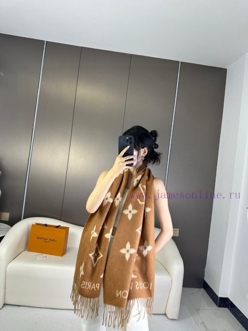 Gift the complete set of packaging boxes Lv Lv brand 𝑹𝒆𝒚𝒌𝒋𝒂𝒗𝒊𝒌 double-sided cashmere scarf idu3j6ma2 - Image 2