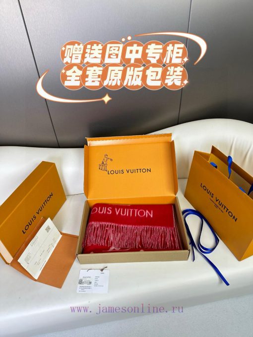 Gift the complete set of packaging boxes Lv Lv brand 𝑹𝒆𝒚𝒌𝒋𝒂𝒗𝒊𝒌 double-sided cashmere scarf itp0jcweq - Image 4