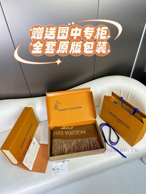 Gift the complete set of packaging boxes Lv Lv brand 𝑹𝒆𝒚𝒌𝒋𝒂𝒗𝒊𝒌 double-sided cashmere scarf idu3j6ma2 - Image 4