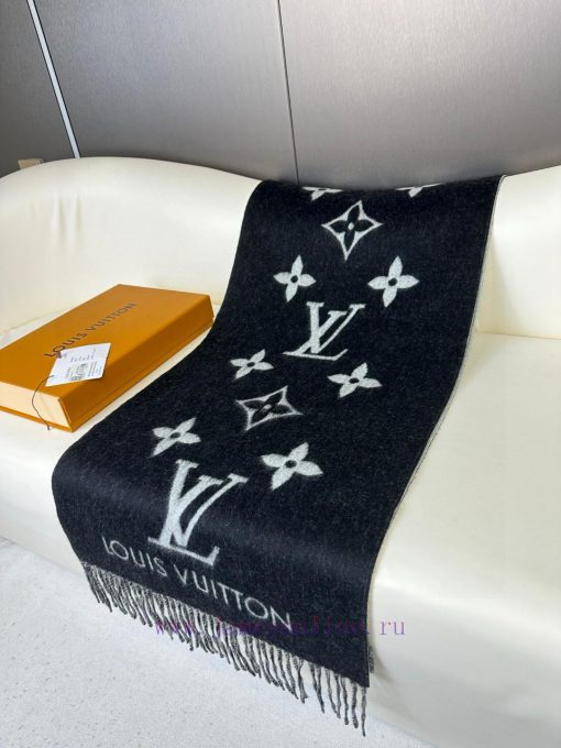 Gift the complete set of packaging boxes Lv Lv brand 𝑹𝒆𝒚𝒌𝒋𝒂𝒗𝒊𝒌 double-sided cashmere scarf iasoc478v - Image 5