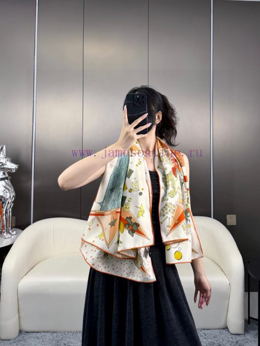In 2025, synchronized Hermes double-sided and same color Hermes flagship 140 top-level silk z95iuruz - Image 2