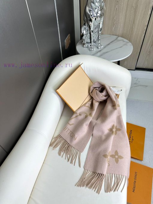 Gift the complete set of packaging boxes Lv Lv brand 𝑹𝒆𝒚𝒌𝒋𝒂𝒗𝒊𝒌 double-sided cashmere scarf i60lnk471 - Image 6