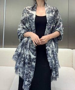 Dior's new Iru Animal Jungle Silk Cashmere Scarf Long Shawl is pure luxury and fashionable. hklhcn1e